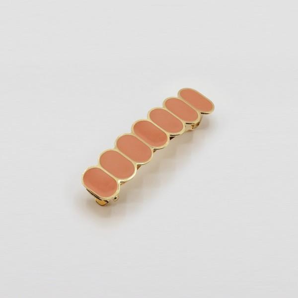 GYPSO I Barrette cheveux clip géométrique émaillée - Paola - Doré - Terracotta