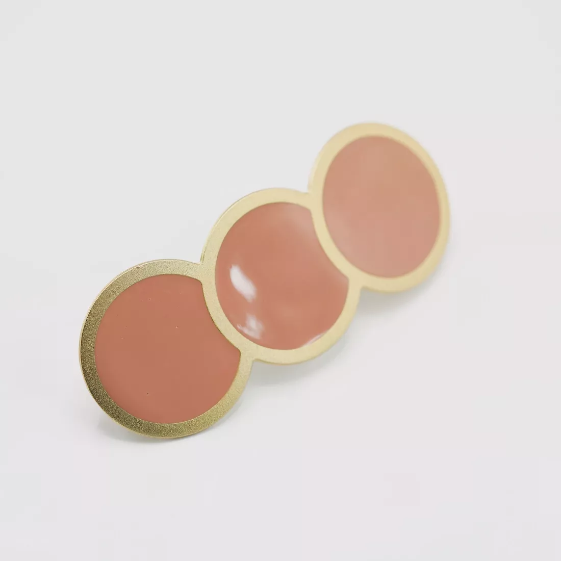 GYPSO I Enamelled hair clip - Billie - Brushed Gold - Terracotta