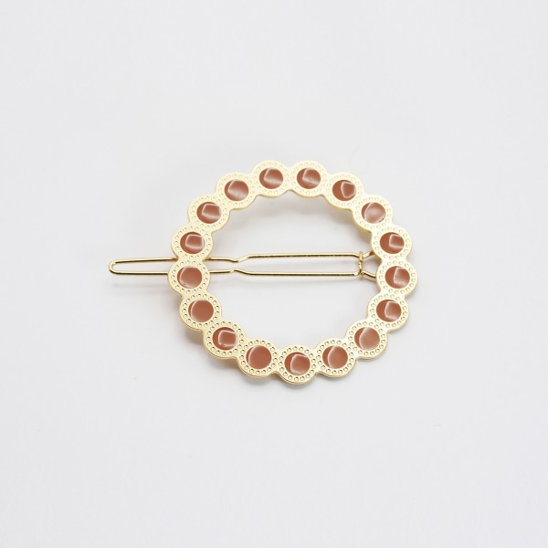 Barrette cheveux ronde émaillée Fanette – Effet bijou