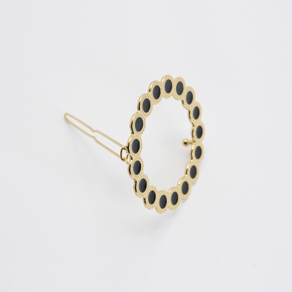 Barrette cheveux ronde émaillée Fanette – Effet bijou