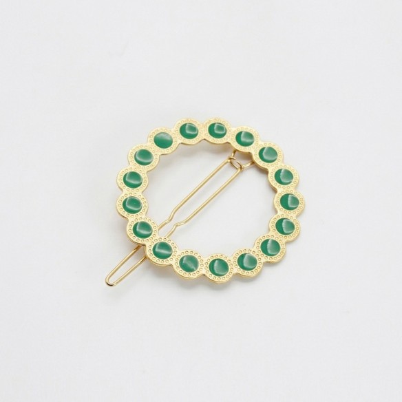 Barrette cheveux ronde émaillée Fanette – Effet bijou