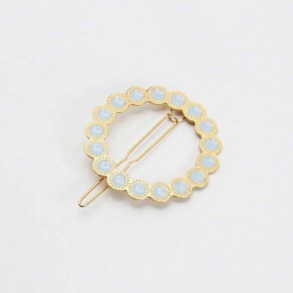 Barrette cheveux ronde émaillée Fanette – Effet bijou
