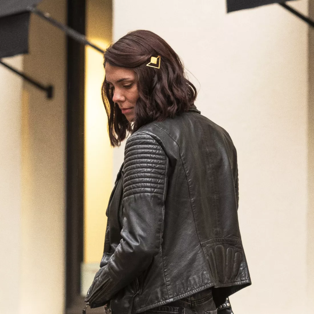 GYPSO I Barrette cheveux gémétrique triangle - Eugénie - Doré Brossé