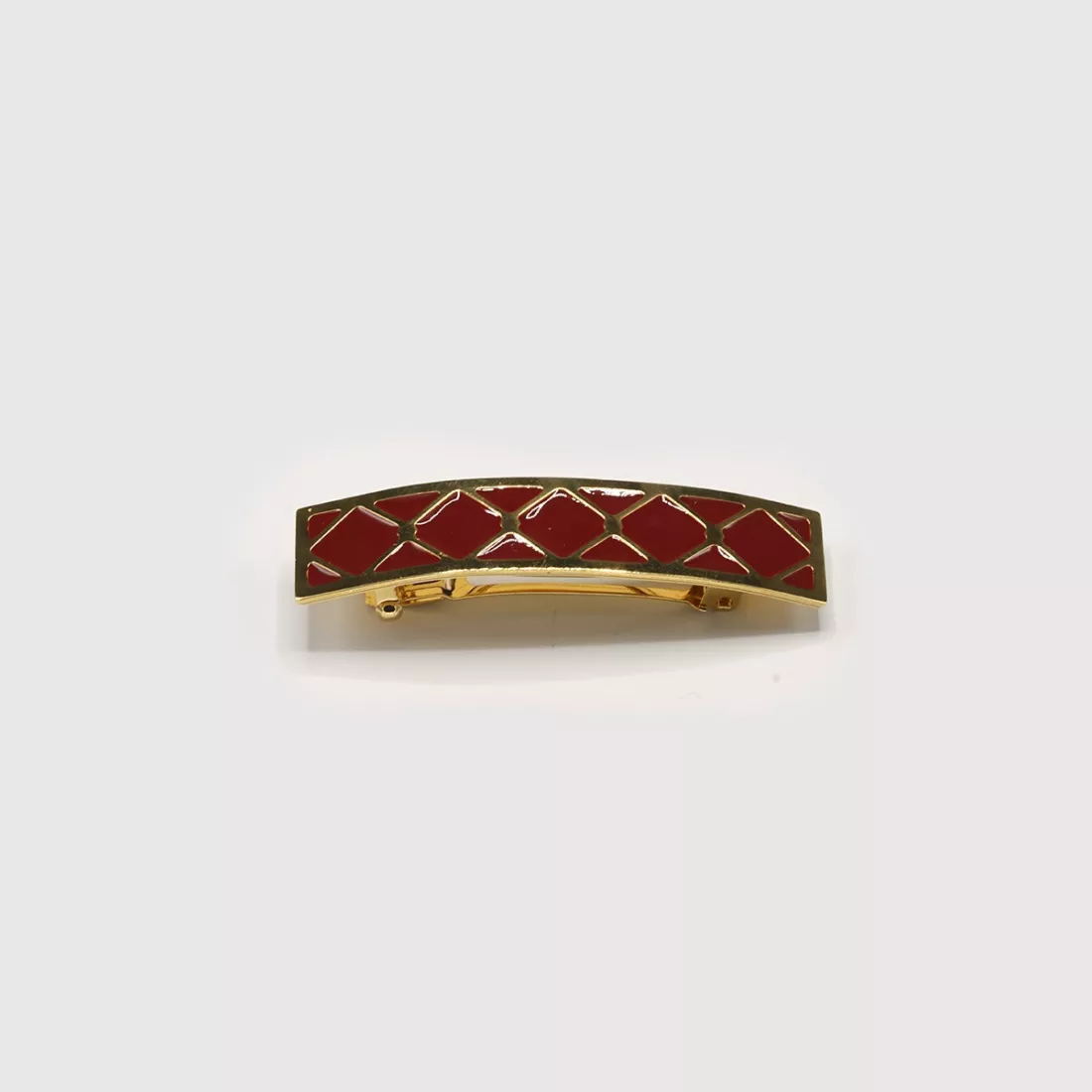 GYPSO I Enamelled hair clip - Clothilde - Gold - Bordeaux