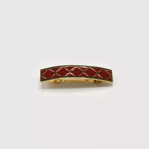 GYPSO I Enamelled hair clip - Clothilde - Gold - Bordeaux