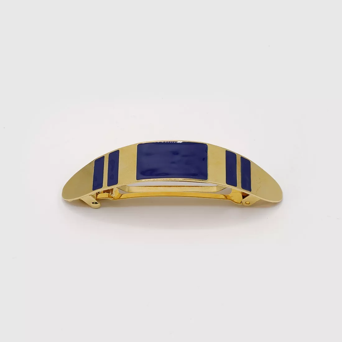 GYPSO I Hair clip, large, enamelled - Yuta - Brushed Gold - Navy Blue