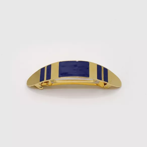 GYPSO I Hair clip, large, enamelled - Yuta - Brushed Gold - Navy Blue
