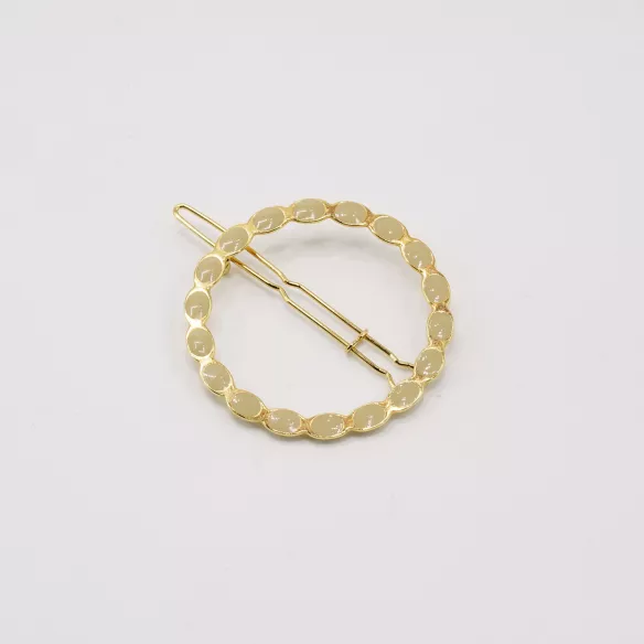 GYPSO I Enamelled fine hair clip - Appoline - Gold - Champagne
