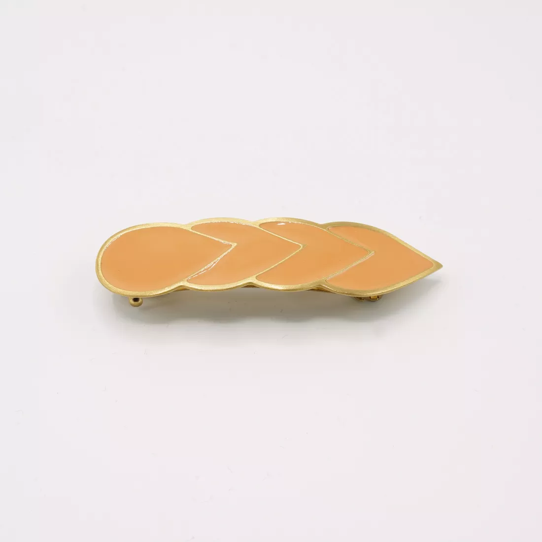 Barrette cheveux géométrique clip émaillée GYPSO - dorée - jaune poussin - ROMY