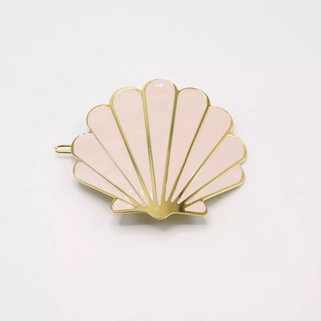 GYPSO I Large enamelled hair clip - Jacqueline - Doré - Rose Poudré