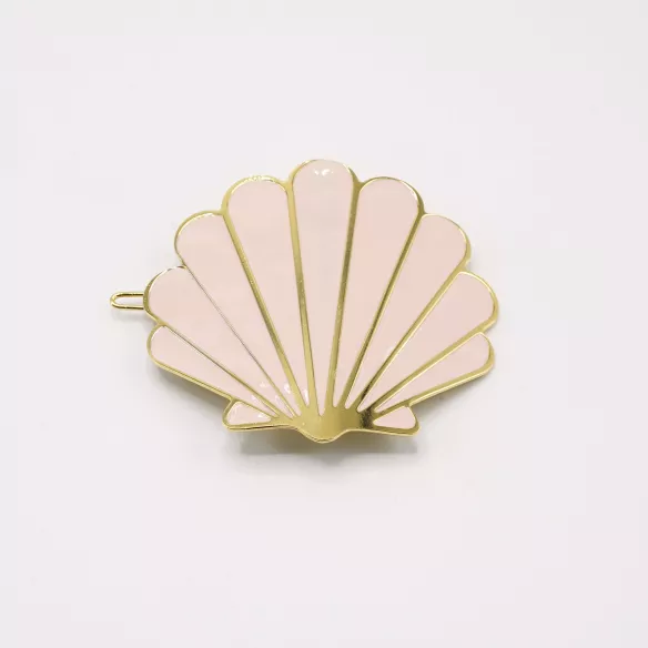 GYPSO I Large enamelled hair clip - Jacqueline - Doré - Rose Poudré