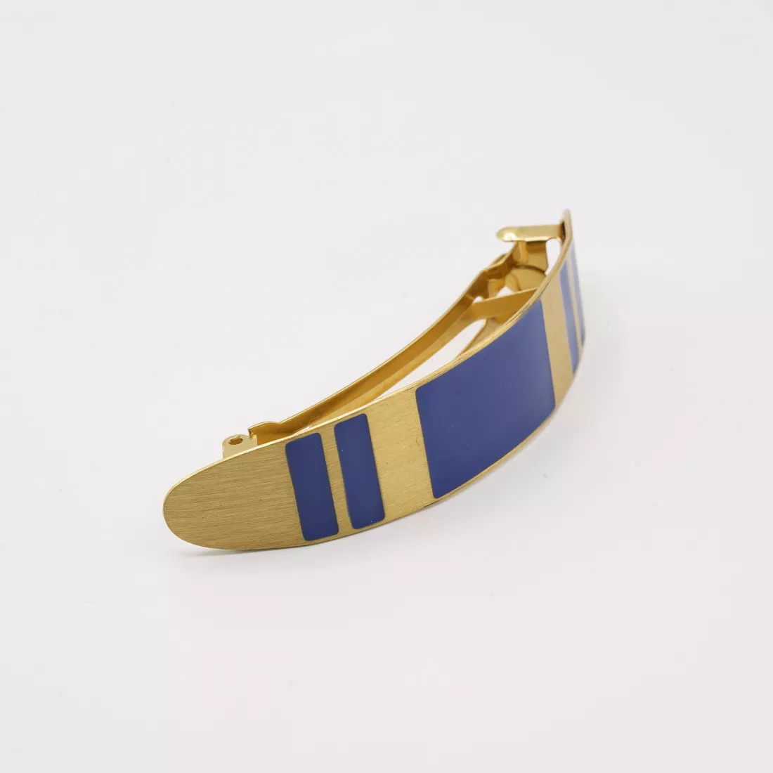 GYPSO I Hair clip, large, enamelled - Yuta - Brushed Gold - Cobalt Blue