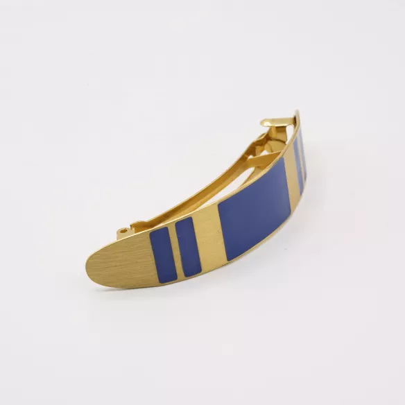 GYPSO I Hair clip, large, enamelled - Yuta - Brushed Gold - Cobalt Blue